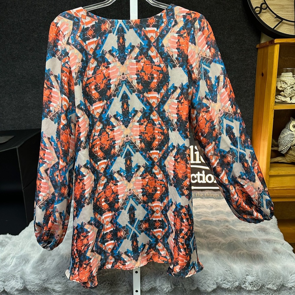 Show Me Your Mumu Jamie Tunic Womens Medium Multicolor Geometric Boho Blouse - Picture 5 of 7